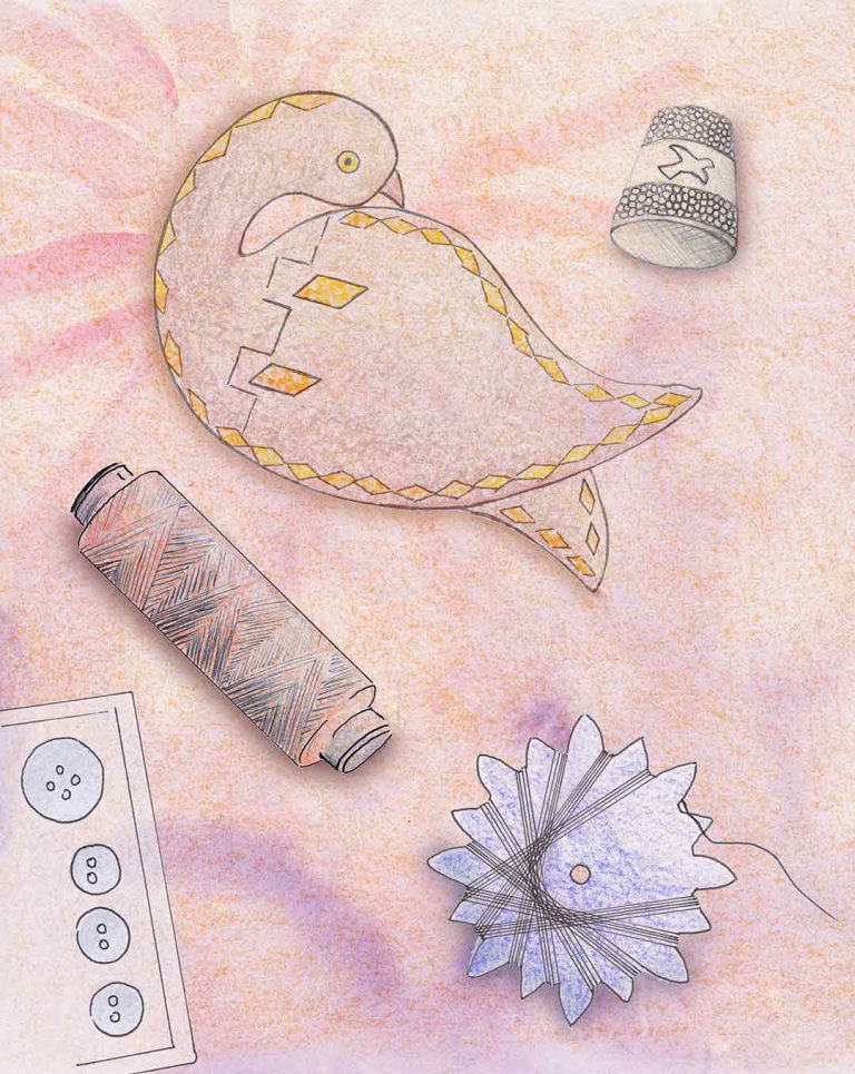 illustration of sewing utensils